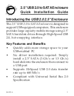 SIIG 2.5" USB 2.0 to SATA Enclosu Quick Installation Manual preview