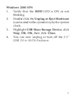 Предварительный просмотр 9 страницы SIIG 2.5" USB 2.0 to SATA Enclosu Quick Installation Manual