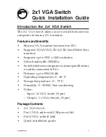 SIIG 2x1 VGA Switch Quick Installation Manual предпросмотр