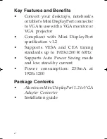 Предварительный просмотр 2 страницы SIIG Aluminum Mini DisplayPort 1.2 to VGA Adapter Converter Installation Manual