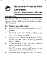 SIIG Bluetooth Wireless Mini Keyboard Quick Installation Manual preview