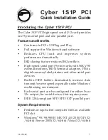 Preview for 1 page of SIIG Cyber 1S1P PCI Quick Installation Manual