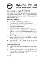 SIIG CyberPro PCI 4S Quick Installation Manual preview