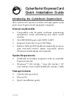 SIIG CyberSerial ExpressCard Quick Installation Manual preview