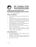 Preview for 1 page of SIIG DP FireWire PCIe Quick Installation Manual