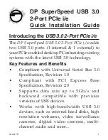 Предварительный просмотр 1 страницы SIIG DP SuperSpeed USB 3.0 2-Port PCIe i/e Quick Installation Manual