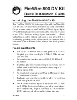 SIIG FireWire 800 DV Kit Quick Installation Manual preview