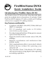 SIIG FireWire Home DV Kit Quick Installation Manual preview