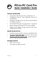 Preview for 1 page of SIIG PCI-to-PC Card Pro Quick Installation Manual