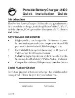 Preview for 1 page of SIIG Portable Battery Charger-2400 Quick Installation Manual