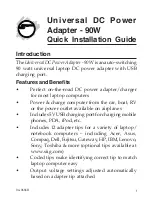 SIIG Universal DC Power Adapter - 90W Quick Installation Manual preview