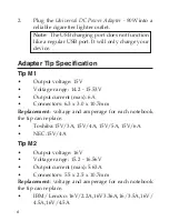 Preview for 6 page of SIIG Universal DC Power Adapter - 90W Quick Installation Manual