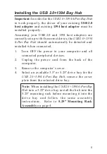 Предварительный просмотр 5 страницы SIIG USB 2.0+1394 6-Port Bay Hub Quick Installation Manual