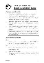 SIIG USB 2.0 5-Port PCI Quick Installation Manual preview