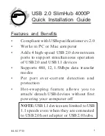 SIIG USB 2.0 SlimHub 4000P Quick Installation Manual preview