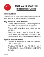 SIIG USB 2.0 to VGA Pro Installation Manual preview