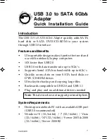 SIIG USB 3.0 to SATA 6Gb/s Adapter Quick Installation Manual preview