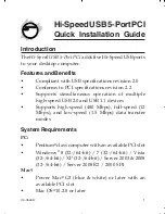 Preview for 1 page of SIIG USB 5-Port PCI Quick Installation Manual