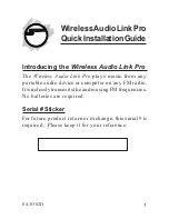 SIIG Wireless Audio Link Pro Quick Installation Manual предпросмотр