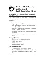 Preview for 1 page of SIIG Wireless Multi-Touchpad Quick Installation Manual