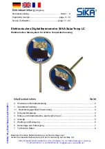 SIKA SolarTemp LC Operating Manual предпросмотр