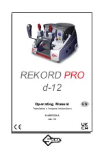 Предварительный просмотр 1 страницы Silca REKORD PRO d-12 Operating Manual