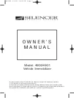 Preview for 1 page of Silencer Security Systems 4900 Owner'S Manual