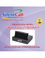 Preview for 1 page of Silent Call Communications VIBRA-CALL 3 Installation And Operation Manual