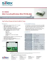 Предварительный просмотр 1 страницы Silex technology Wireless Mini PCI Module SX-10WAN Specifications