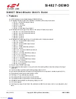 Preview for 1 page of Silicon Laboratories Si4827-DEMO User Manual