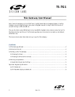 Preview for 1 page of Silicon Laboratories TS-TG1 User Manual