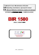 SILLA BIR 1500 Operating, Maintenance, Spare Parts Manual предпросмотр