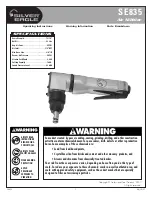 Preview for 1 page of Silver Eagle SE835 Operating Instructions Manual