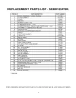 Preview for 6 page of Silver King SKBD105BK Technical Manual And Replacement Parts List