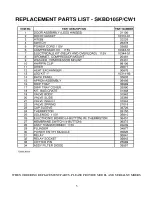 Preview for 6 page of Silver King SKBD105CW1 Technical Manual And Replacement Parts List