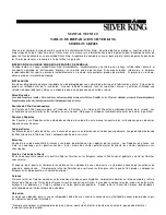 Предварительный просмотр 6 страницы Silver King SKP488 Technical Manual And Replacement Parts List