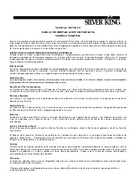 Предварительный просмотр 6 страницы Silver King SKP7218 Technical Manual And Replacement Parts List