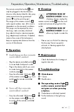 Предварительный просмотр 21 страницы Silvercrest 101170 Operation And Safety Notes