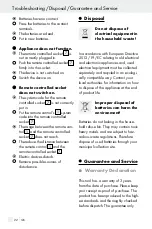 Предварительный просмотр 22 страницы Silvercrest 101170 Operation And Safety Notes