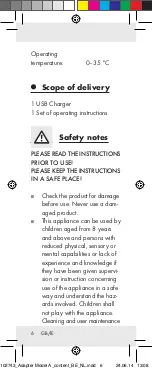 Preview for 6 page of Silvercrest 102743 Operation And Safety Notes