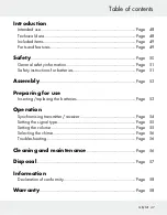 Preview for 47 page of Silvercrest 102932 Operation And Safety Notes