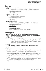 Предварительный просмотр 32 страницы Silvercrest 271193 Operating Instructions Manual