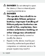 Preview for 16 page of Silvercrest 271901 Operation And Safety Notes