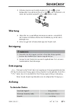 Предварительный просмотр 29 страницы Silvercrest 277031 Assembly Instructions Manual