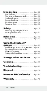 Preview for 74 page of Silvercrest 279324 Operation And Safety Notes