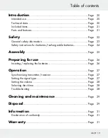 Preview for 19 page of Silvercrest 280620 Assembly, Operating And Safety Instructions