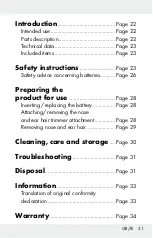 Предварительный просмотр 21 страницы Silvercrest 284933 Operation And Safety Notes Translation Of The Original Instructions