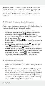 Предварительный просмотр 14 страницы Silvercrest 285527 Operation And Safety Notes