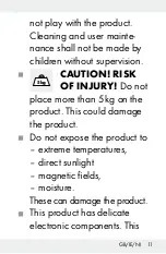 Preview for 11 page of Silvercrest 288582 Operation And Safety Notes