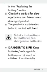 Preview for 13 page of Silvercrest 288582 Operation And Safety Notes